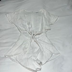 White tied romper